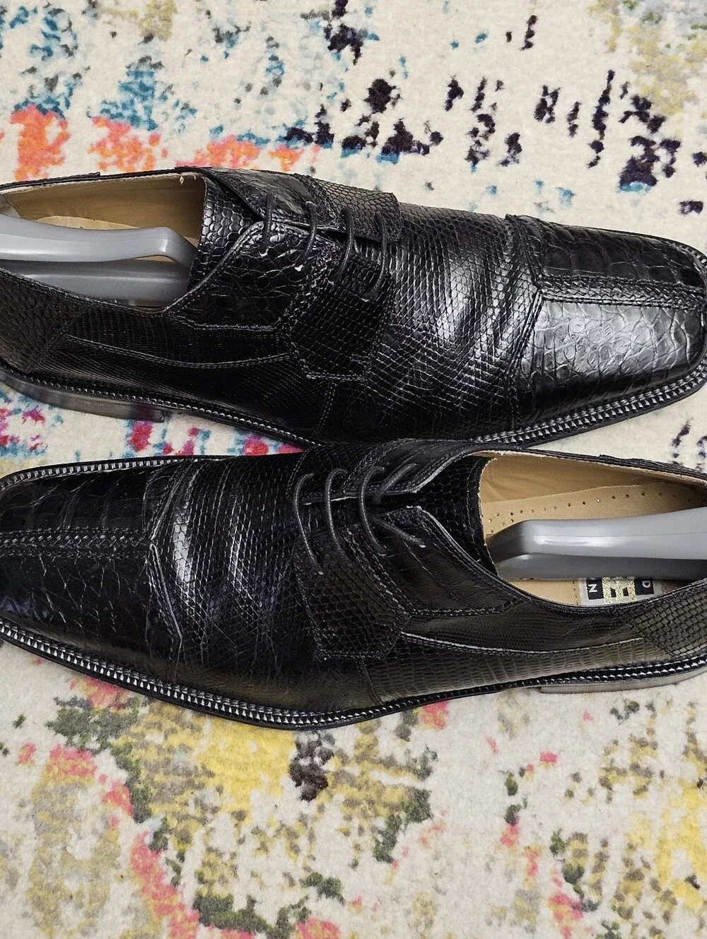 David Eden Joplin Oxfords Men's Size 11.5 Crocodile & Lizard Skin Dress Shoes